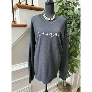 Positive Tees Women Gray Cotton & Polyester Long Sleeve Casual Blouses Shirt 3X